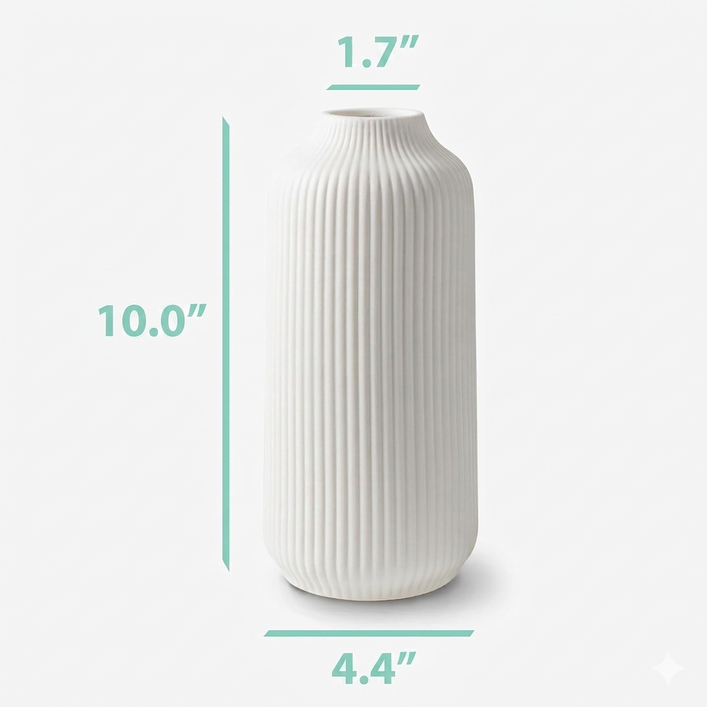 Modern Scandinavian hollow donut ceramic vase in matte white for Nordic interior design